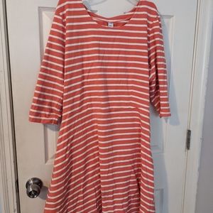 Orange and white striped dress